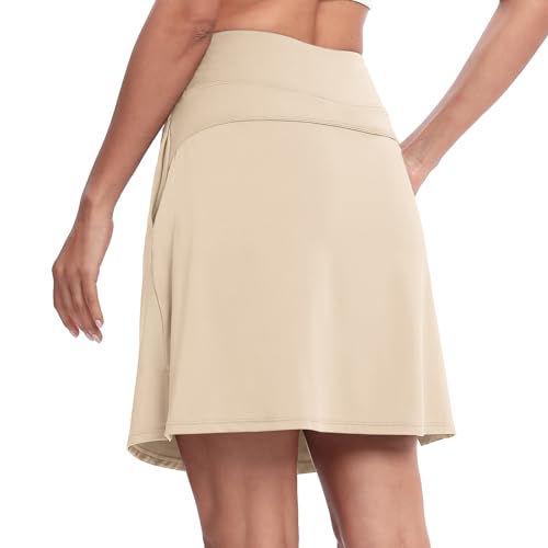 Image of M MOTEEPI Modest Knee Length Skorts Skirts for Women Tennis Athletic Golf Skort with Pockets UV Protection High Waist