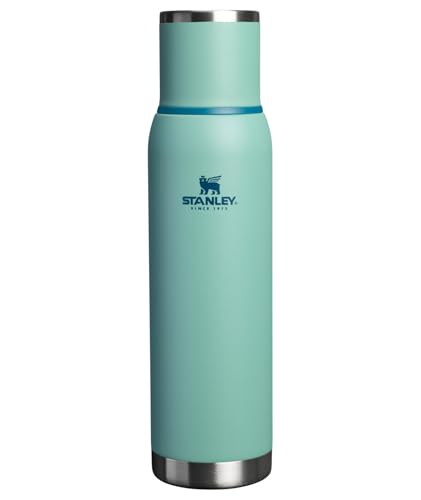 Image of Stanley Adventure-To-Go Vacuum Bottle 1.4 qt | Wide Mouth with Leakproof Cup Lid | Keep Drinks Hot or Cold | Packable for Travel | Insulated Stainless Steel Thermal Bottle | BPA-Free | Spring Green