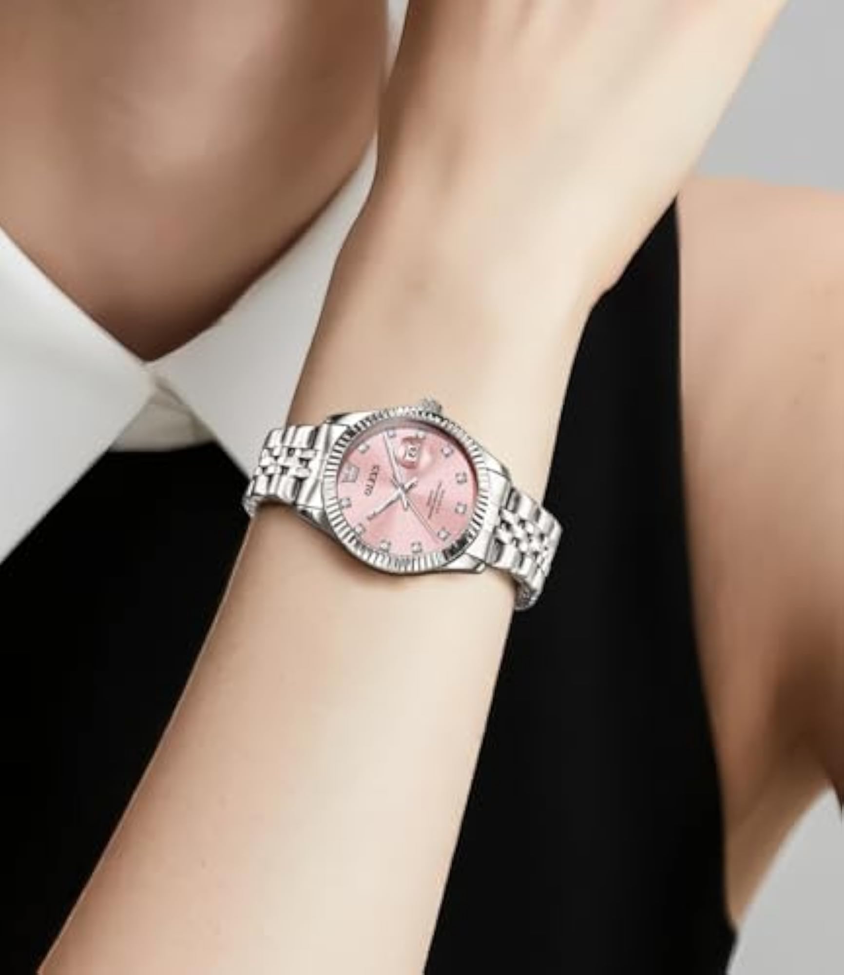 Women's Stylish Elegant Luxury Dress Diamond Green Dial Watch