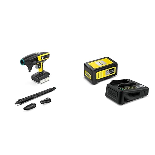Kärcher KHB 6 hidrolimpiadora de Media presión,batería 18 V/2,5 Ah no incluida, 24 Bar, 200 L/h (1.328-110.0) + Kärcher Cargador Rápido y Batería 18 V - 5,00 Ah (2.445-063.0)