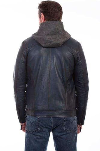 Scully Men's Soft Lamb Zip-Front Hooded Leather Jacket - 1056-Dnm2