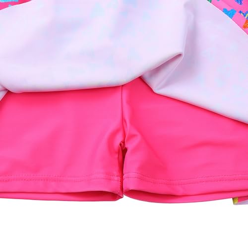 Image of Girls Swimsuit One Piece UPF 50+ Floral Skirted Bathing Suit Modest Beach Swim Dress 3-11 Years