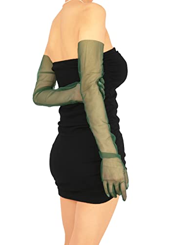 QRBTSCL Women's Polka Dot Gloves Long Opera Party Gloves Elbow Length Sheer Gloves