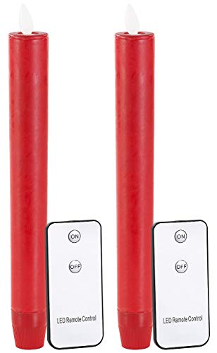 Britesta Stab Kerzen: LED-Stabkerze mit beweglicher Flamme und Fernbedienung, rot, 2er-Set (Nostagiekerzen, LED Kerzen, Flammenlose) Britesta Stab Kerzen: LED-Stabkerze mit beweglicher Flamme und Fernbedienung, rot, 2er-Set (Nostagiekerzen, LED Kerzen, Flammenlose)