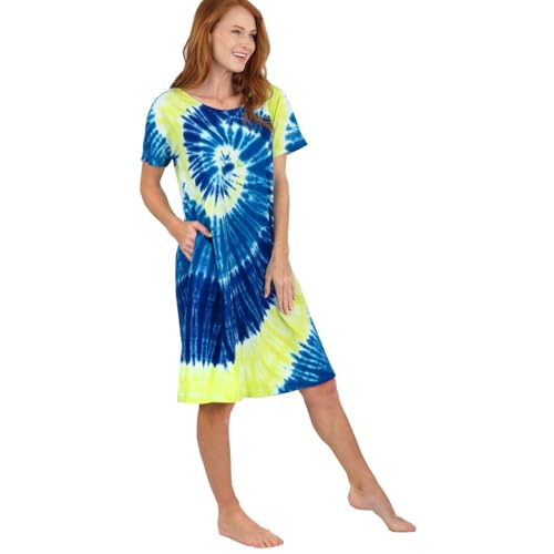 Image of LA CERA Women's Cotton Knit Summer A-Line Dress with Side Pockets
