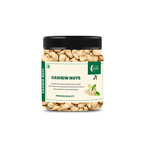 Organic Nature Whole Cashew Nuts| Whole Plain Kaju | Cashew Dry Dry Fruit Whole Cashew Nuts W270 [Jar Pack] (250 Grams (Pack of 1 of 250 Grams))