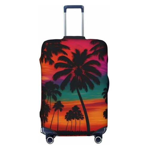Tropical Sunset Palms Suitcase Cover Fashion Luggage Covers Anti-Scratch Elastic Lightweight Protector For Travel Outdoor Large