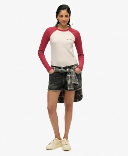 T shirt côtelé manches longues et logo femme Superdry Essential - vue 4