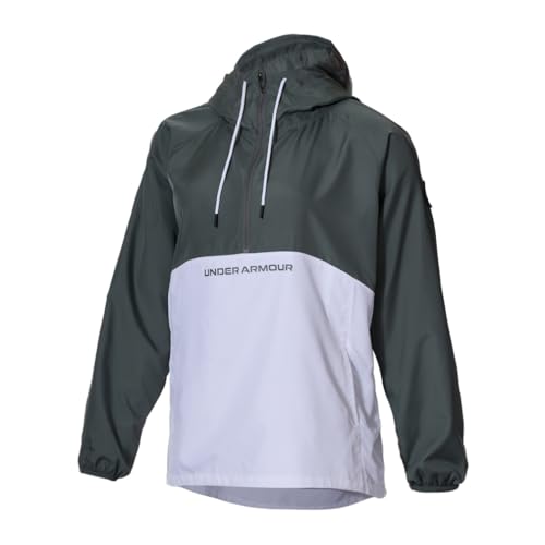 UNDER ARMOUR(アンダーアーマー) クロスジャケット UAウーブン アノラック スポーツウェア レディース L レディス グレッシュグリーン×ホワイト
