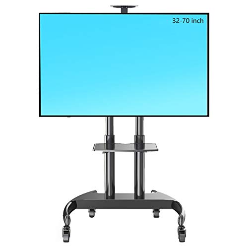 Soporte TV móvil ajustable con estantes y base resistente miniatura 1