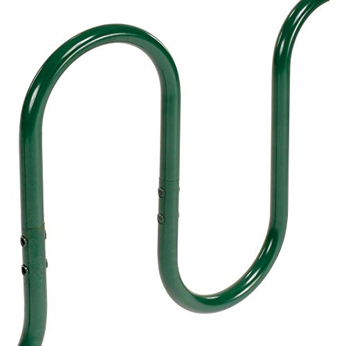 Global Industrial 94" L Wave Bike Rack, Fange Mount, 9-Bike Capacity, Powder Coated Steel, Green, Commercial Bike Rack for Stores, Parks, Schools and More