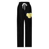 [NBKING] パジャマ 秋の味覚の梨 ルームパンツ ルームウェア 部屋着 ゆったりルームウェア ボトムス 男女兼用 通気 ロングパンツ 柔らか カジュアル ズボン 普段着 寝間着 XL