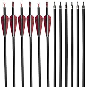Nema NM 30 inch Archery Arrows for Recurve Bow Fiberglass Target Practice (6 pcs) - Red 3