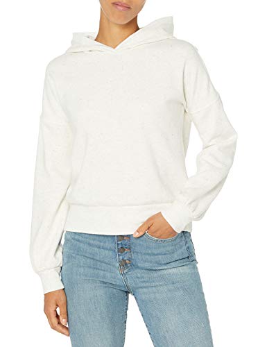 Amazon Brand - Goodthreads Women's Heritage Fleece Cropped Long Sleeve Hoodie Sweatshirt, Natural/Multi Nep, X-Small