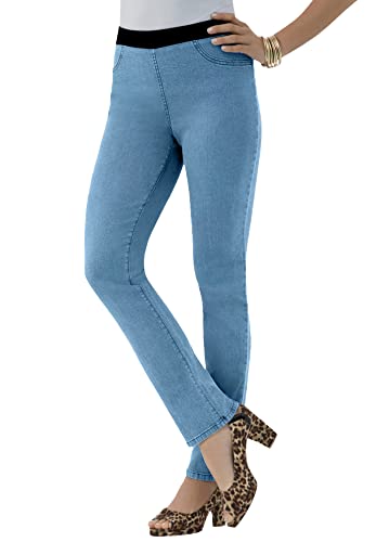 Roaman's Women's Plus Size Tall Plus Size Invisible Stretch All Day Straight-Leg Jean