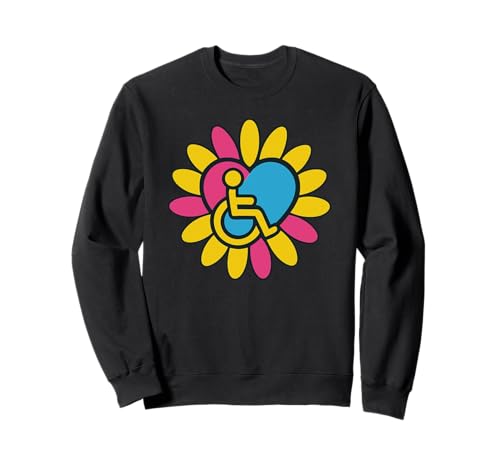 Pansexual Pan Pride Disabled Wheelchair Heart Flower Petals �g���[�i�[