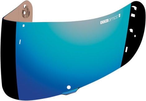 ICON OPTICS MOTORCYCLE AIRMADA HELMET SHIELD VISOR FOG FREE BLUE CHROME