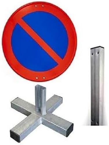 FERRETELIX® Señal R-308 Prohibido Aparcar con Poste 1,5 m y
