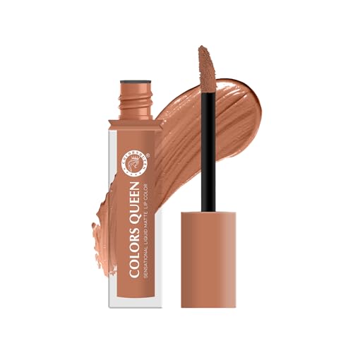 Image of Colors Queen Sensational Liquid Matte Lipstick - 7g | Long Lasting, Fade & Transfer Proof Lipstick | Highly Pigmented, Water & Smudge Proof Liquid Lipstick for Women (03 - Salted Caramel)
