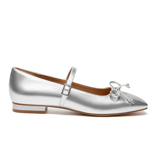 Image of Athlefit Women's Mary Jane Flats Dressy Comfortable Square Toe Ballet Flats Shoes with Buckle Strap