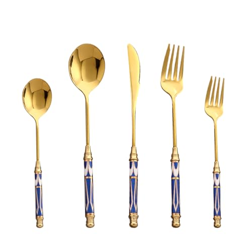 40-piece Silverware Set With Ceramic Handle, Premium Food Grade Stainless Steel Flatware Sets, Mirror Polished Cutlery Set, Dishwasher Safe (for 8 People)