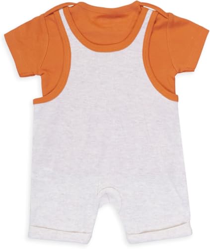 Image of Smart Baby Infant Romper with T-Shirt | Cotton Dungaree Style Baby Dress with Giraffe Print | Soft & Breathable Baby Outfit for Boys & Girls