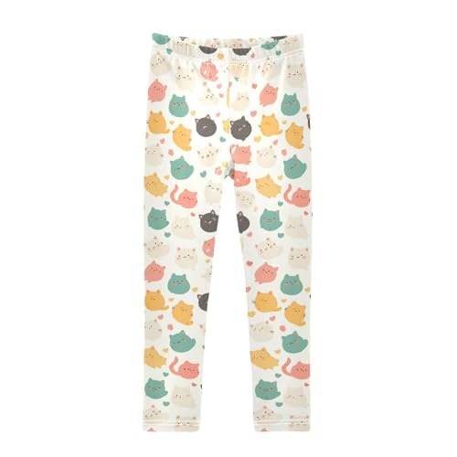 KLL Art Illustration Cats Toddler Girls' Cotton Leggings Soft Full Length Yoga Pants Sports
