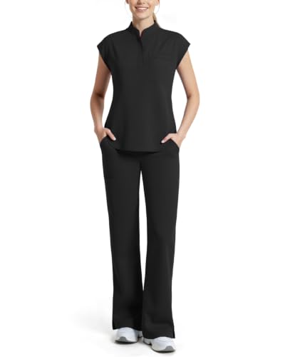 Ensemble scrubs Dvoliaw femme, 11 poches, sans manches