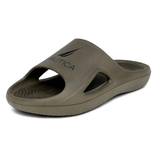 Image of Nautica Men's Athletic Slides Sport Shower Sandals for Indoor & Outdoor - Lightweight, Durable and Comfortable