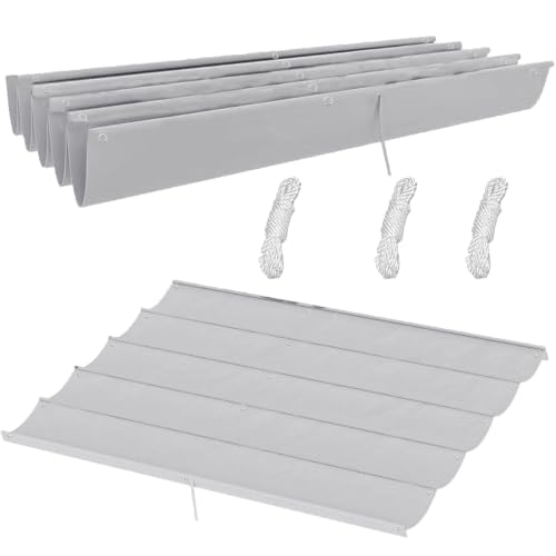 Toile d'ombrage rétractable vague imperméable gris clair protection UV