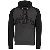 Power Rangers Officially Licensed Distressed Logo Baseball Hoodie (Dark Grey - Black), XXL
