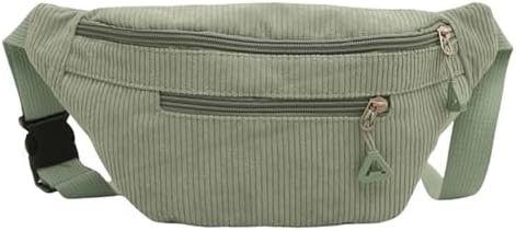 Fiorky Sac Banane Velours Côtelé - Tendance Unisexe, Bandoulière Réglable, Multi-Poches, Idéal Voyage & Quotidien