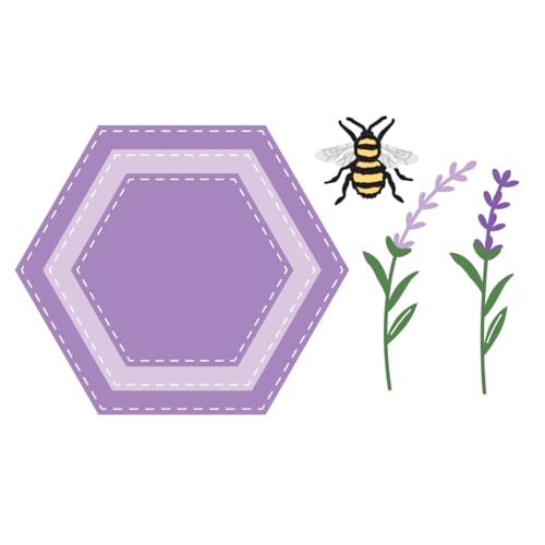 Matrice de découpe hexagonale pour créer vos invitations fleuries et albums souvenirs
