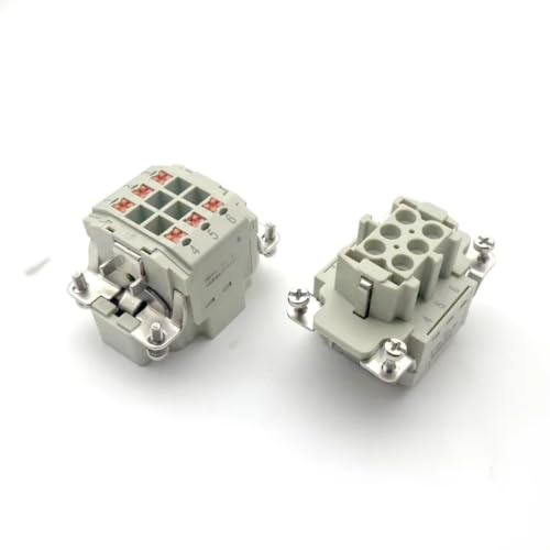 Conector de carga pesada rectangular de 10 pines recto con terminales de tornillo 6