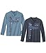 Produktbild ATLAS FOR MEN - 2er-Set Langarm T-Shirts Henleykragen - Langarmshirt Knopfleiste Herren - Henley Shirt Herren Langarm - Langarmshirt Herren Henley - In großen Größen erhältlich