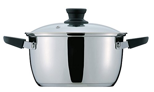 クラッセ 3層底 内面ふっ素加工 IH対応 ガラス蓋付 両手鍋 22cm HB-3417