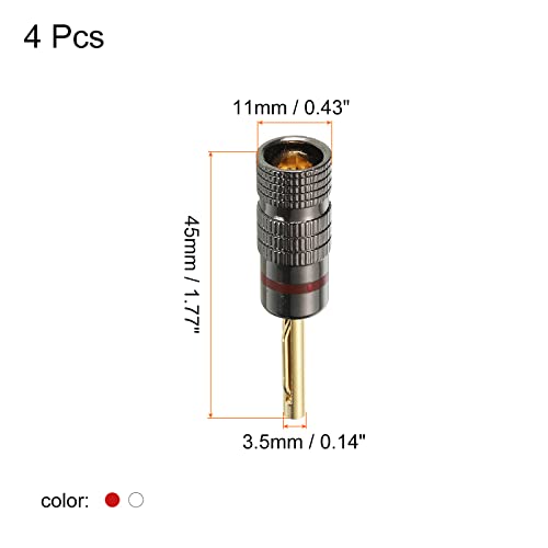 Conectores Banana Plugs PATIKIL Pack de 4 Rojo y Blanco miniatura 2