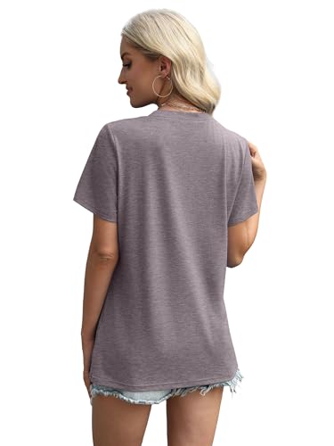 Image of XIEERDUO Womens Summer Tops 2026 Pleated Round Neck Short Sleeve Shirts Business Casual