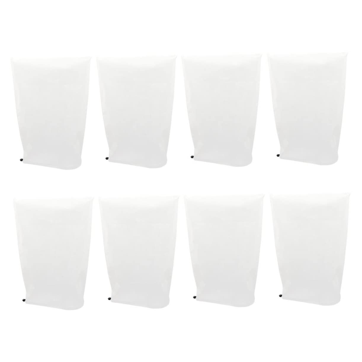 Housses de Protection Hivernale Cordon de Serrage pour Plantes Lot de 8 en Tissu Non Tissé Blanc Protection Le Gel en Hiver pour Plantes D'extérieur