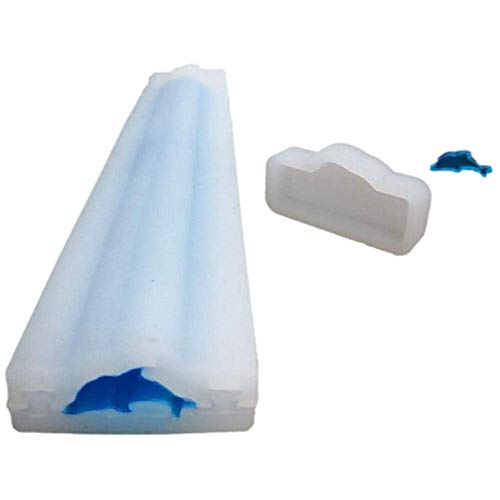 Image of Dolphin Shaped Long Tube Silicone Mold Dolphin Column Chocolate Candy Mold Handmade Candle Mold Embed Soap Making Supplies