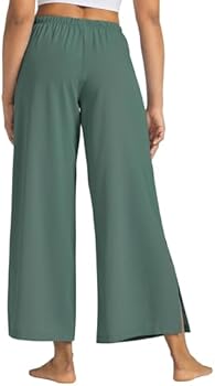 WILLIT Palazzo Damesbroek, zomerbroek, brede broek, vrijetijdsbroek, elegante strandbroek, lichte joggingbroek UPF 50, sneldrogend met zakken, 73 cm, lichtblauw, XL