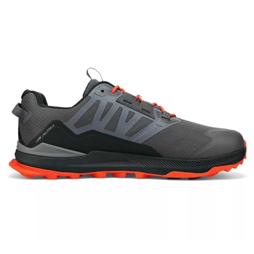 Altra アウトドアシューズ LONE PEAK ALL-WTHR LOW 2 Mens ローンピーク オールウェザー ロー 2 メンズ (Gray/Orange, measurement_27_point_0_centimeters)