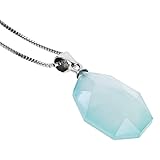 [新宿銀の蔵] シーブルーカルセドニー カット シルバー 925 ネックレス 天然石 パワーストーン レディース 女性 ブルー 水色