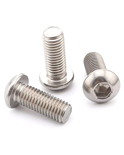 Image of IMScrews 1 /4-20 x 3 /4 inch Button Head Socket Cap Bolts Screws, 304 Stainless Steel, Allen Hex Drive, Pack of 50