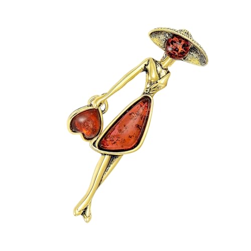 Colorful Sophisticated Walking Girl Pin Fashion Accessory for Outfits Backpacks