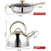 Cookware Stainless Steel 6 Piece Kitchen Pot Set Household Electromagnetic Stove Gas Stove Frying Pan Milk Pan Cooking Pot Cookware Set, Variety Pack
