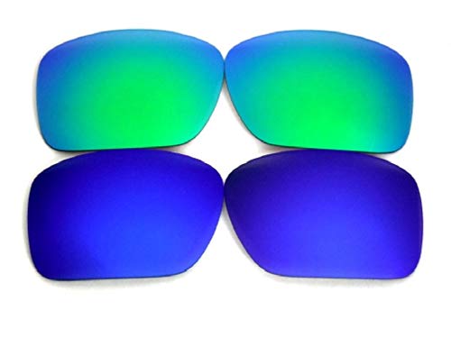 Galaxy Replacement Lenses For Oakley Oil Drum Sunglasses Blue/Green Polarized