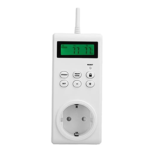 TS-3000 Temperaturregulator LCD-termostat med Trådlöst Uttag för Rumskylning, Bekvämt för Barn och äldre, 0~60 ° C / 32~140 ° F(EU （230V 16A 50Hz 3680W Max）)