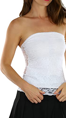 Image of ToBeInStyle Women's Cotton-Spandex Blend Stretchy Tube Top