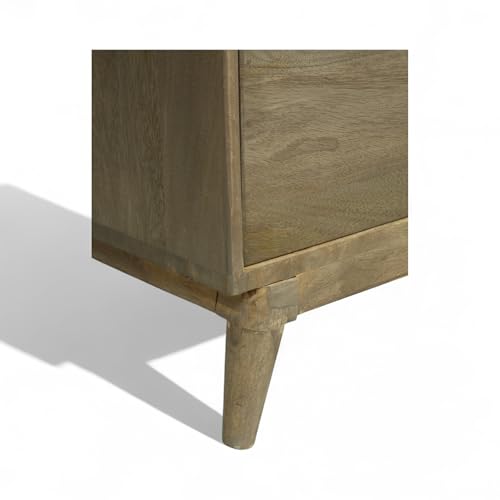 Image of Solid Wood Nova Chest of Drawer | Multipurpose Cabinet for Kitchen and Living Room Storage | Kitchen Cabinet | Finish - Tobacco Brown